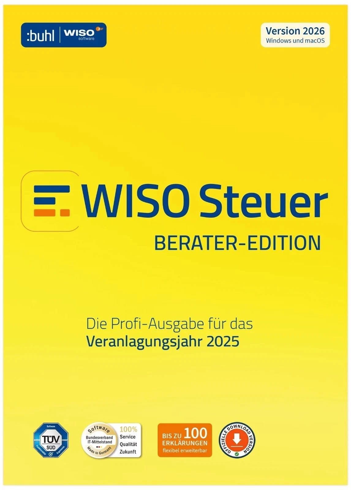 BUHL WISO Steuer 2026 Berater | Veranlagungsjahr 2025 | ESD