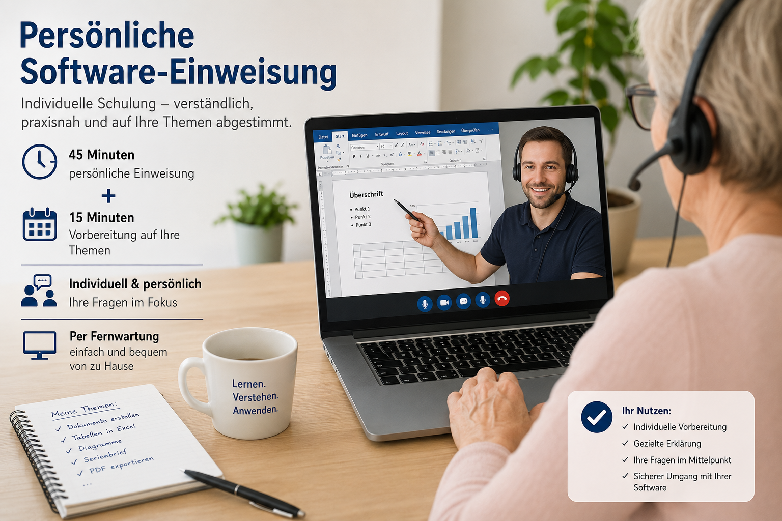 Persönliche Software-Einweisung (45min)