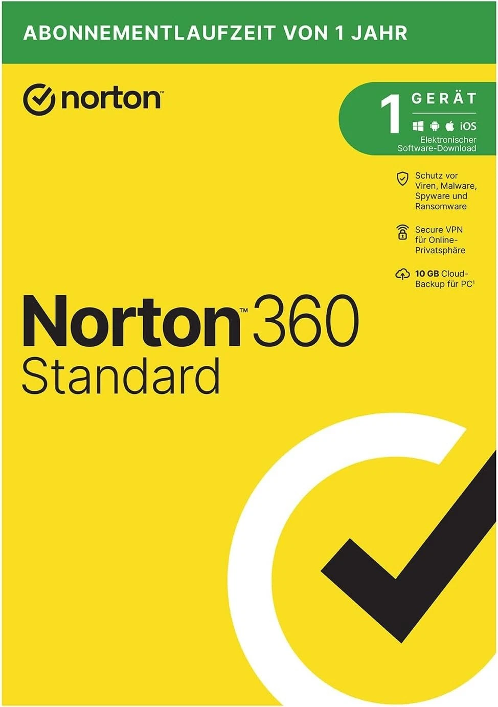 Norton 360 Standard | 1 Gerät | 1 Jahr | 1 Benutzer | 10 GB Cloud-Backup | ESD