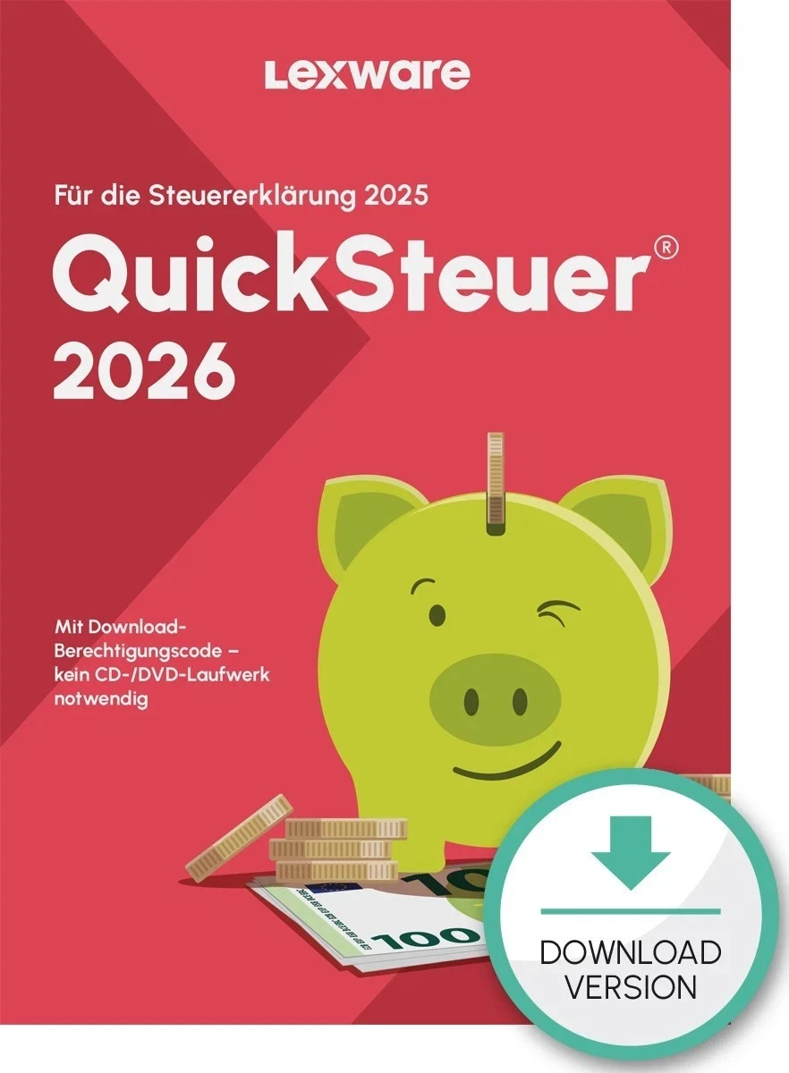 Lexware QuickSteuer 2026 | Steuerjahr 2025 | 3 Steuererklärungen | ESD